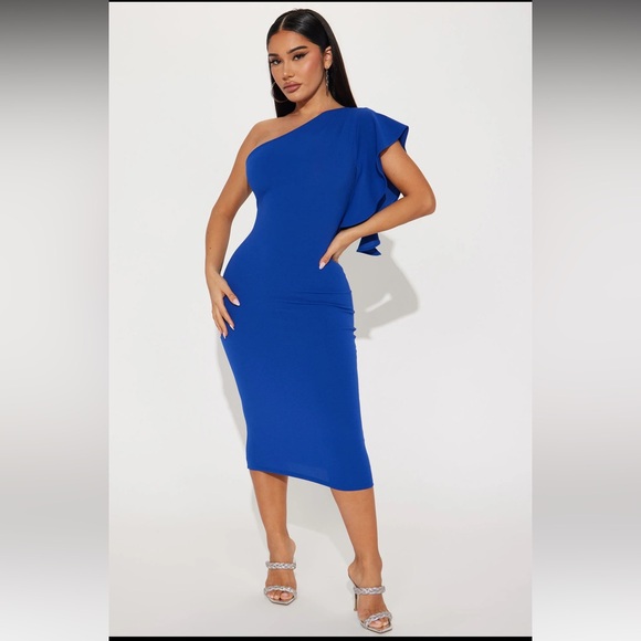 FashionNova Fashion Nova See You At The Yacht Club Midi Dress - Navy 2XL NWT - Picture 1 of 8